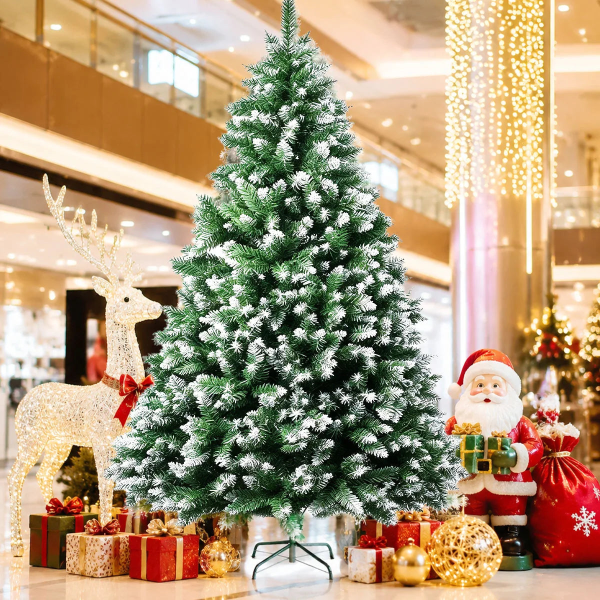 8FT Snow Flocked Artificial Christmas Tree