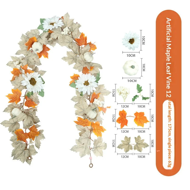 Fall Artificial Maple Leaf Garland