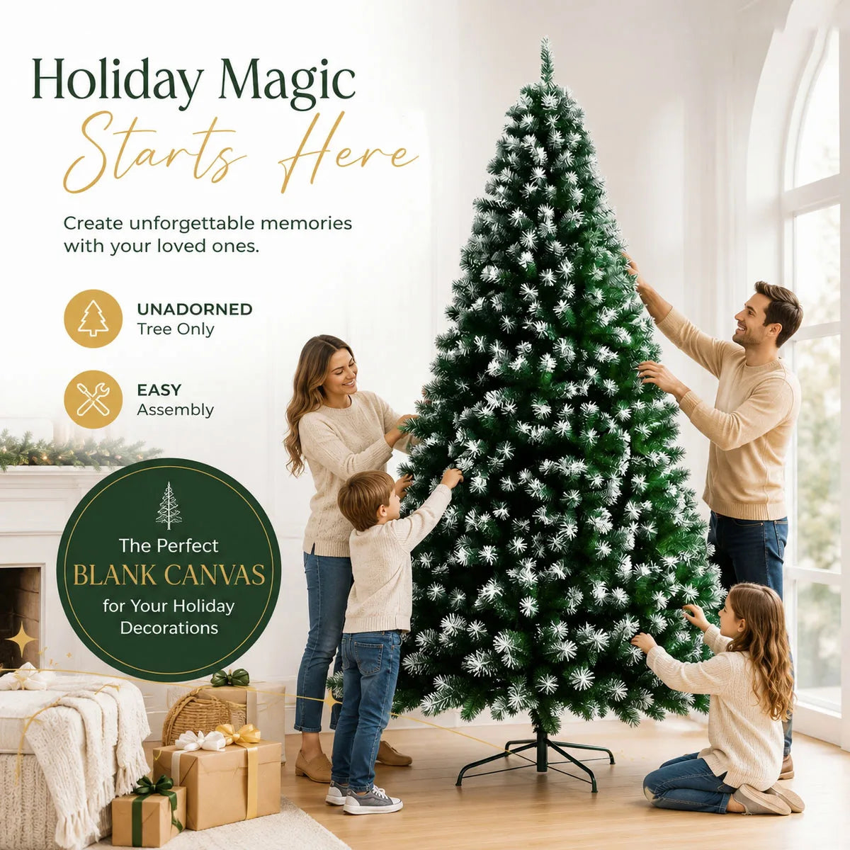 8FT Snow Flocked Artificial Christmas Tree