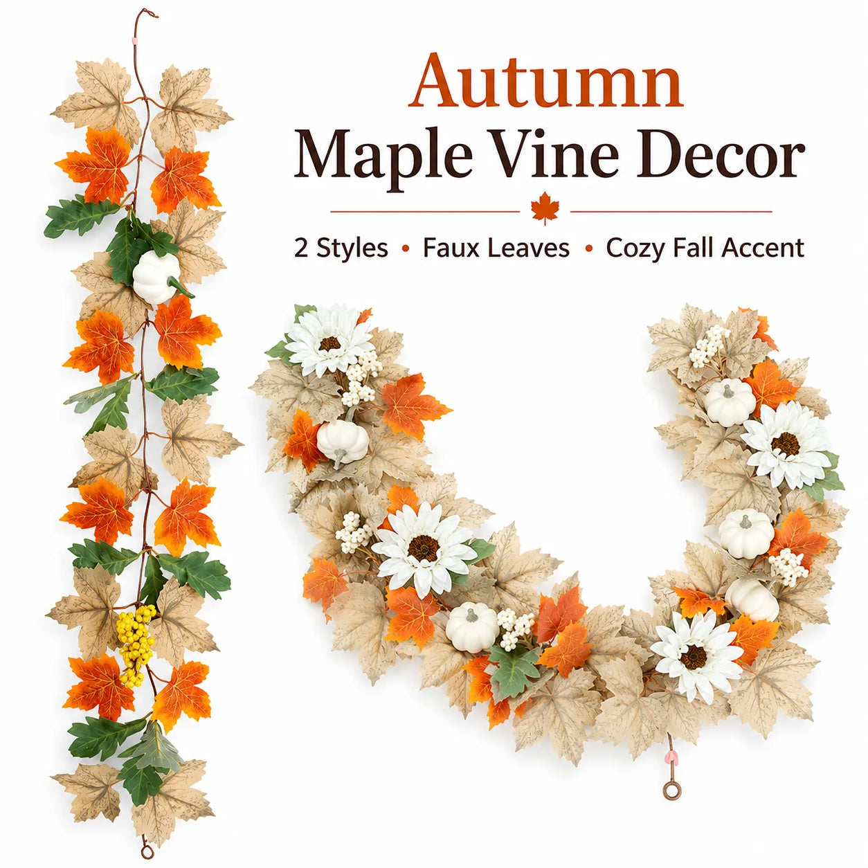 Fall Artificial Maple Leaf Garland