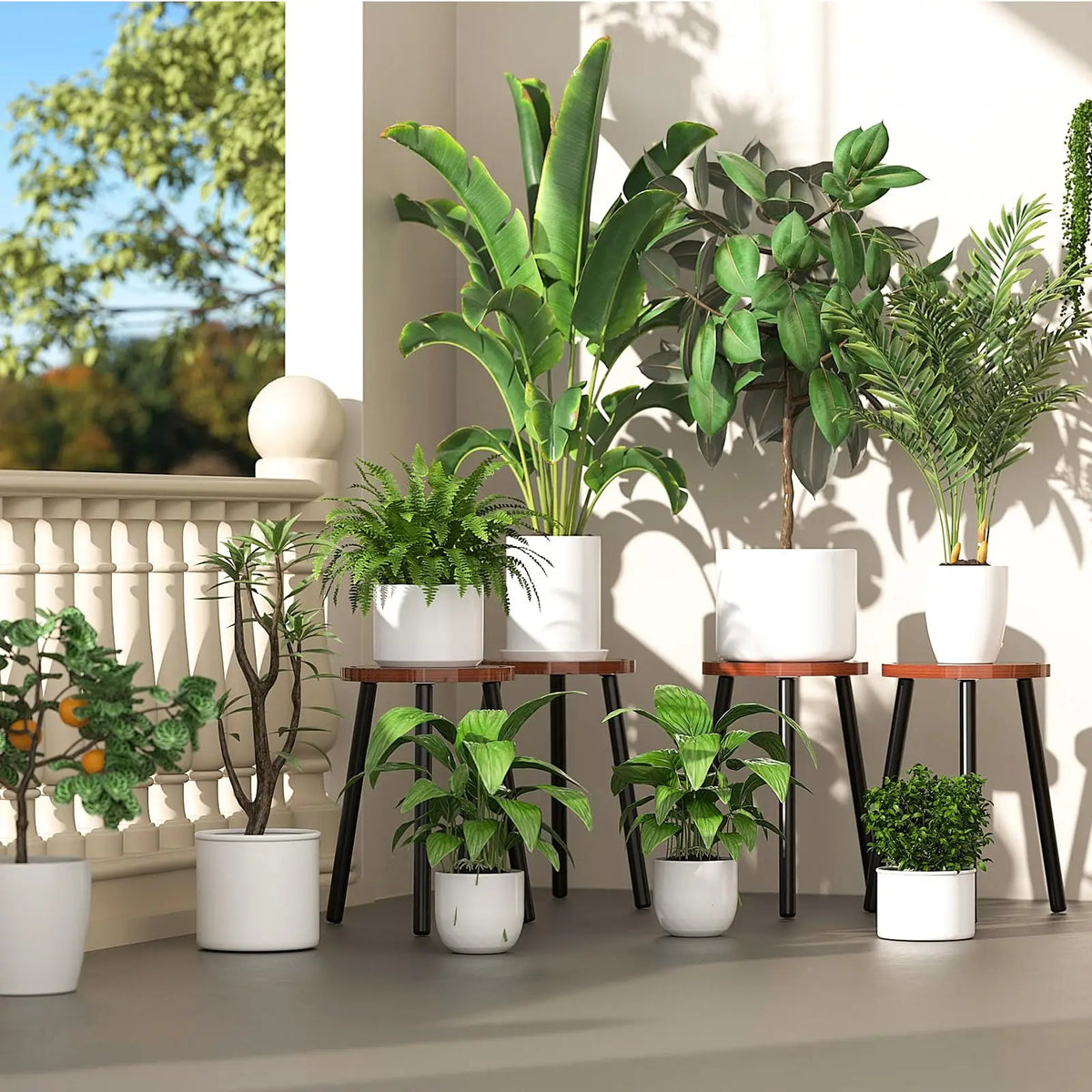 2-Pack Wood Plant Stands