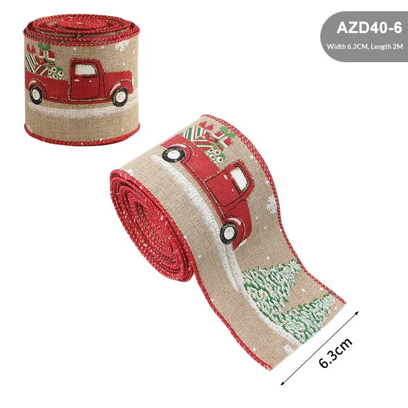Christmas Burlap Wired Ribbon