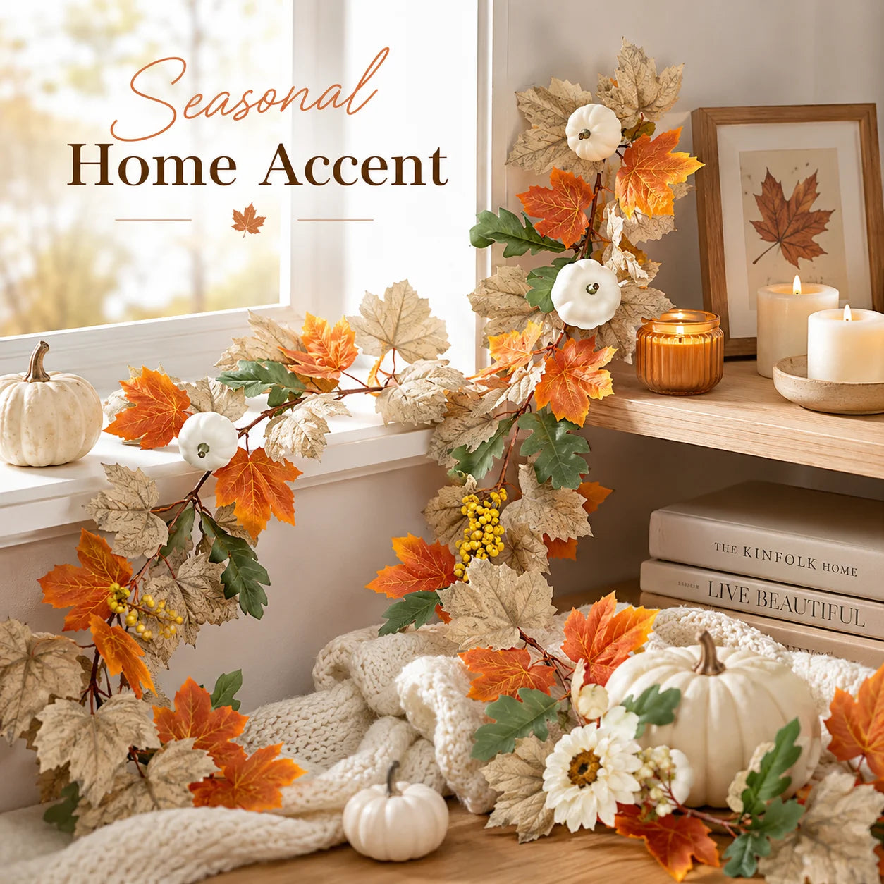 Fall Artificial Maple Leaf Garland