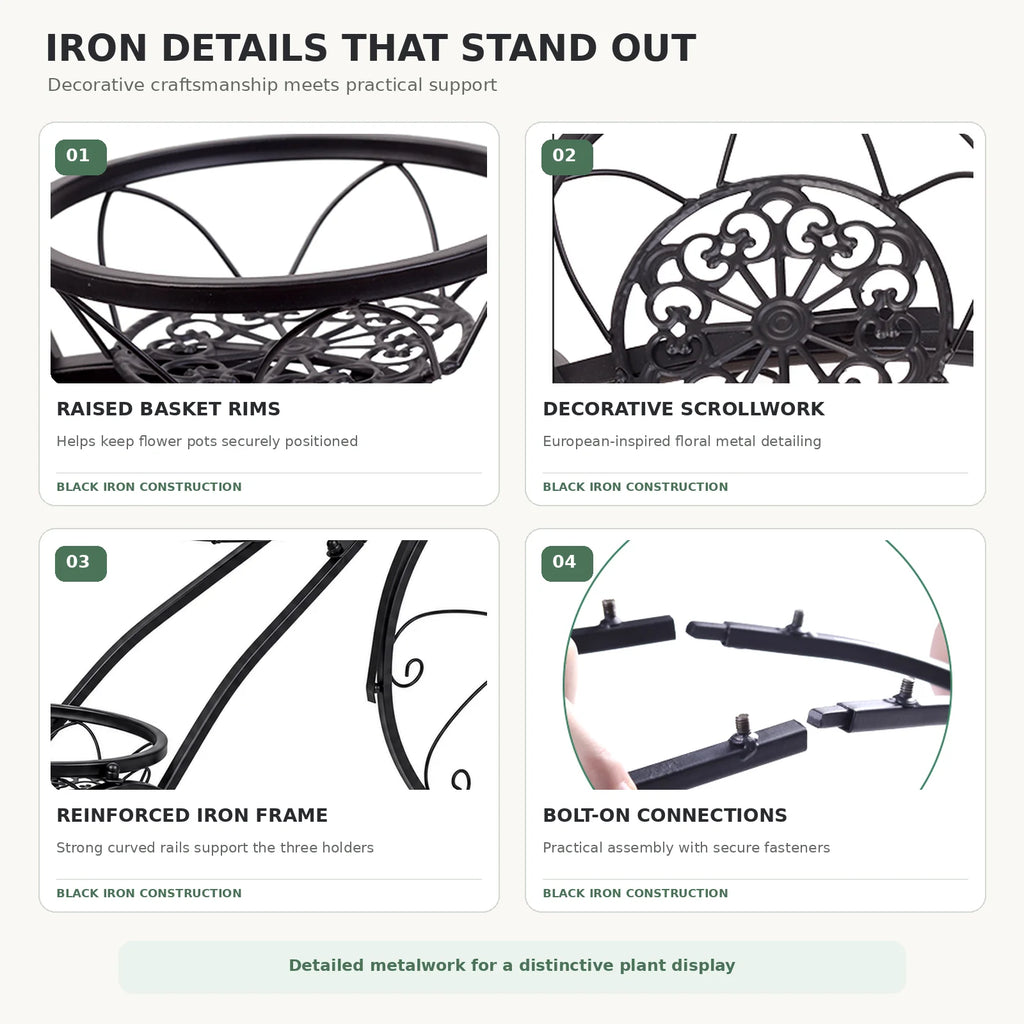 3 Tier Bicycle Shaped Iron Plant Stand