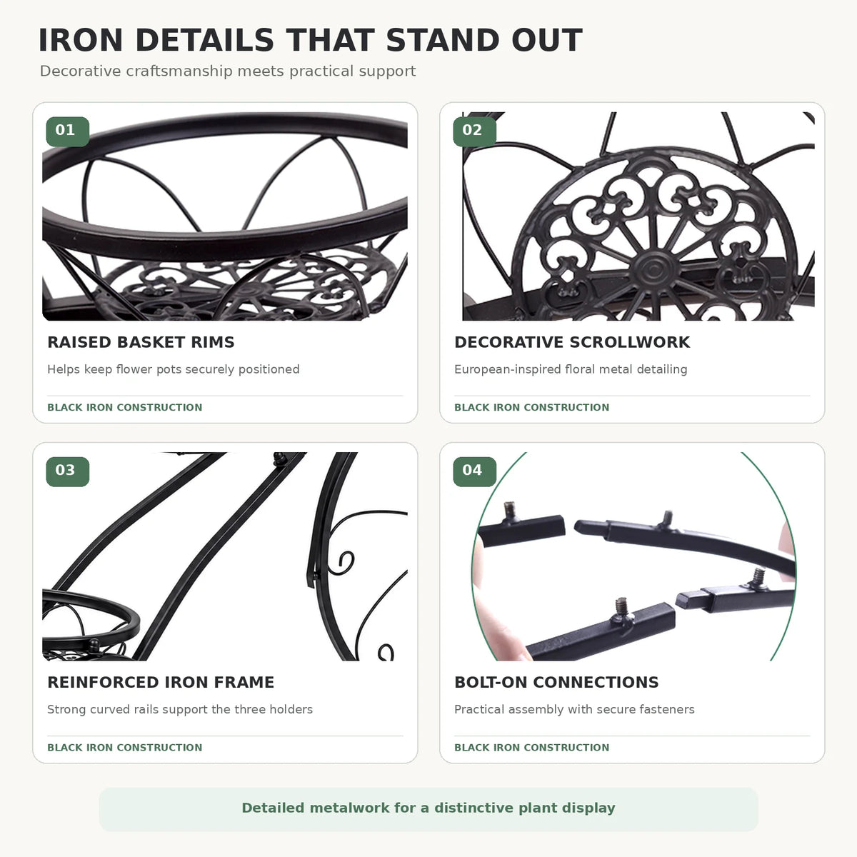 3 Tier Bicycle Shaped Iron Plant Stand