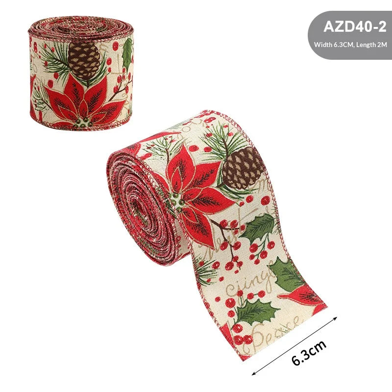 Christmas Burlap Wired Ribbon