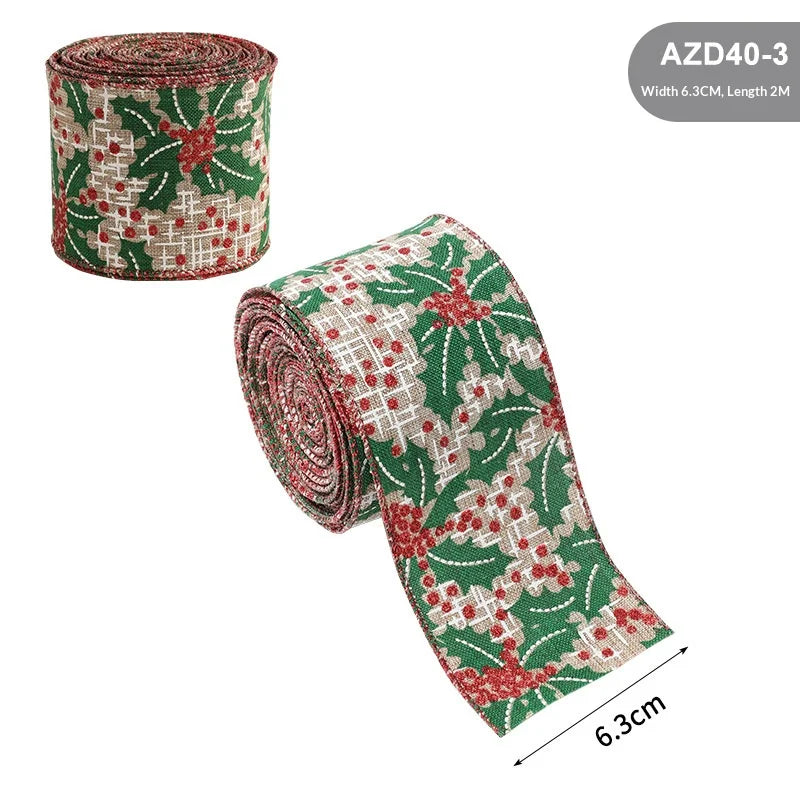Christmas Burlap Wired Ribbon