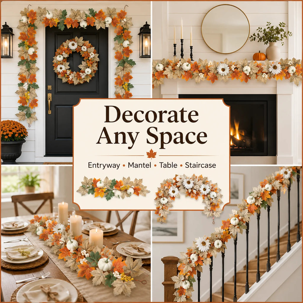 Fall Artificial Maple Leaf Garland