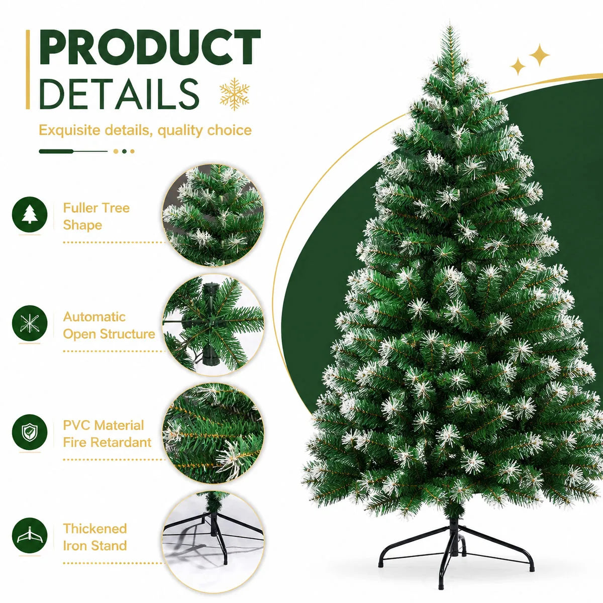 8FT Snow Flocked Artificial Christmas Tree
