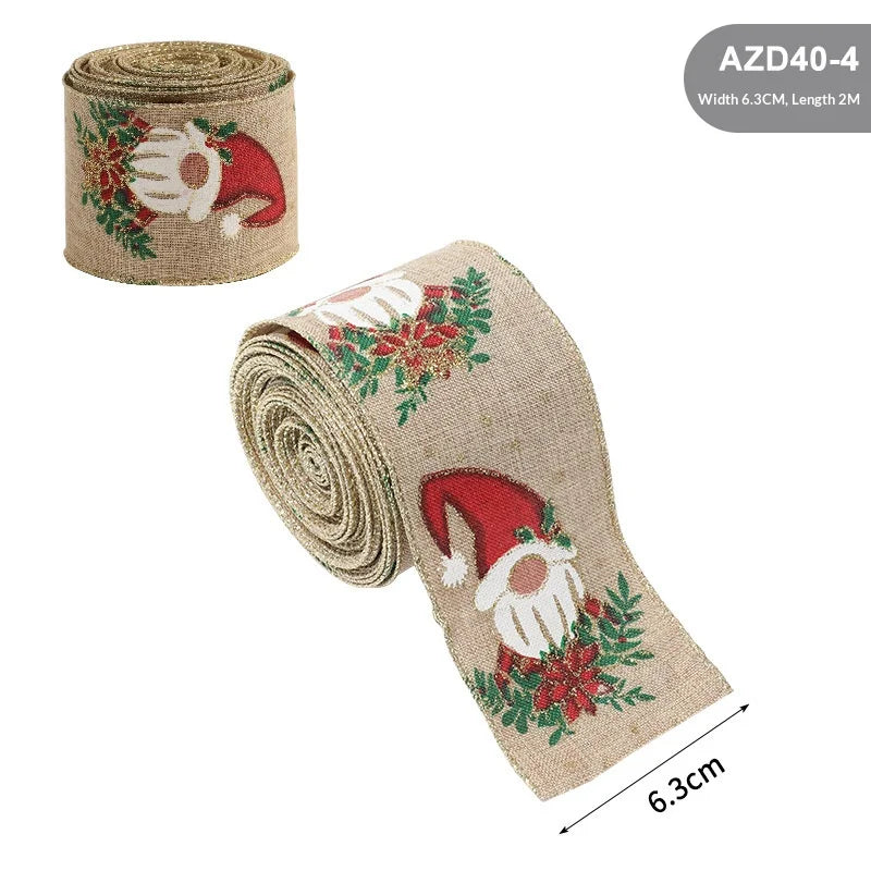 Christmas Burlap Wired Ribbon