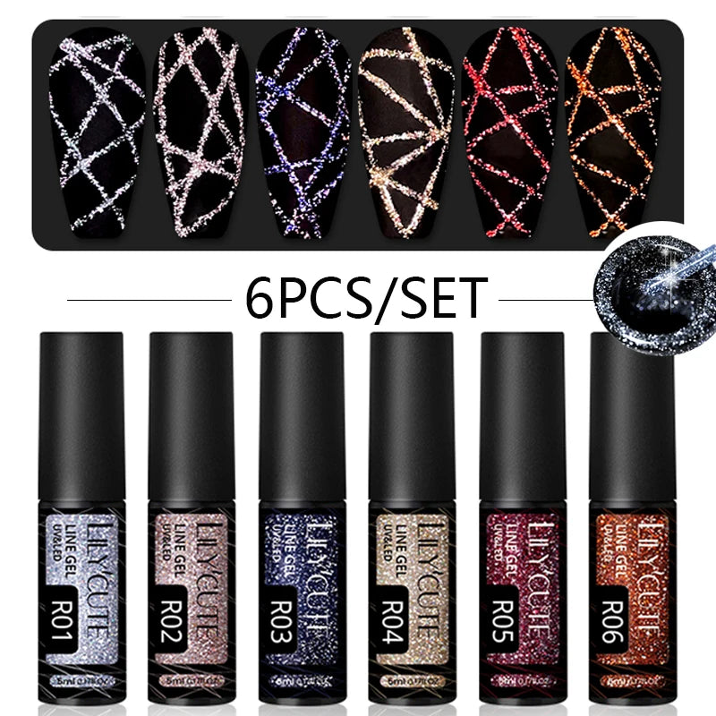 Reflective Glitter Nail Art