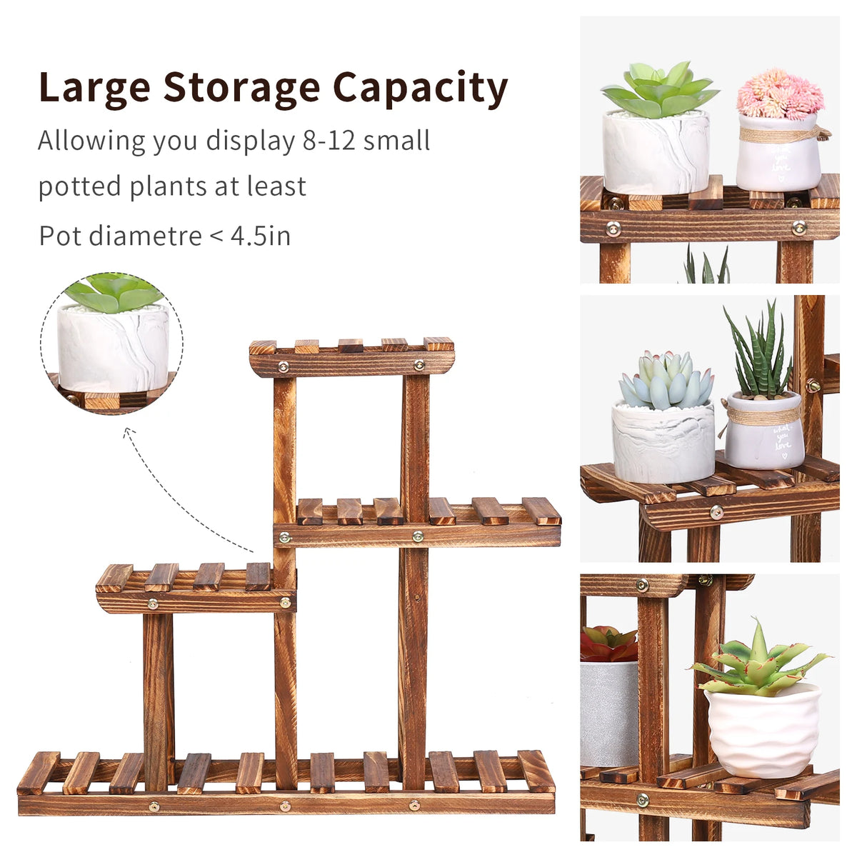 Multi Tier Wood Plant Stand