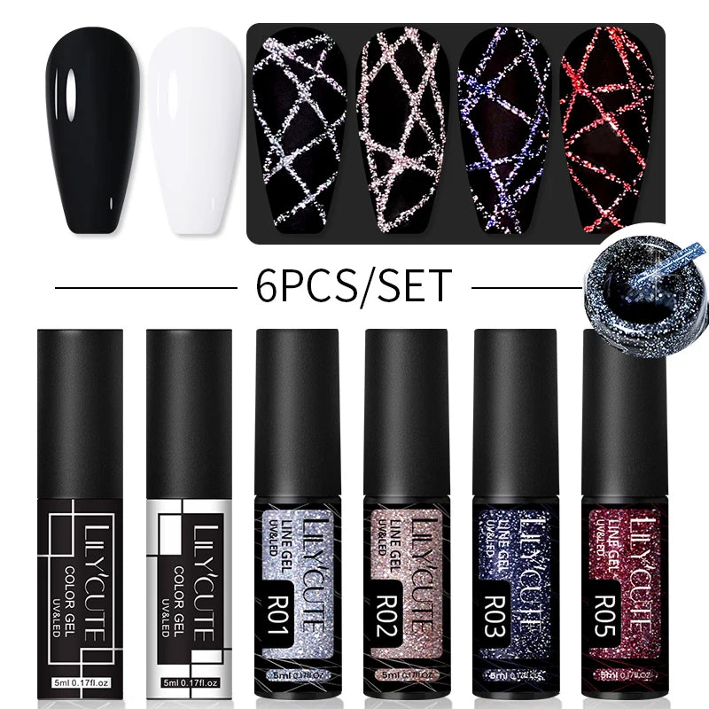 Reflective Glitter Nail Art