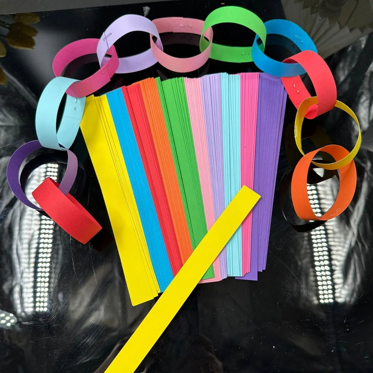 Rainbow Paper Chain Garland