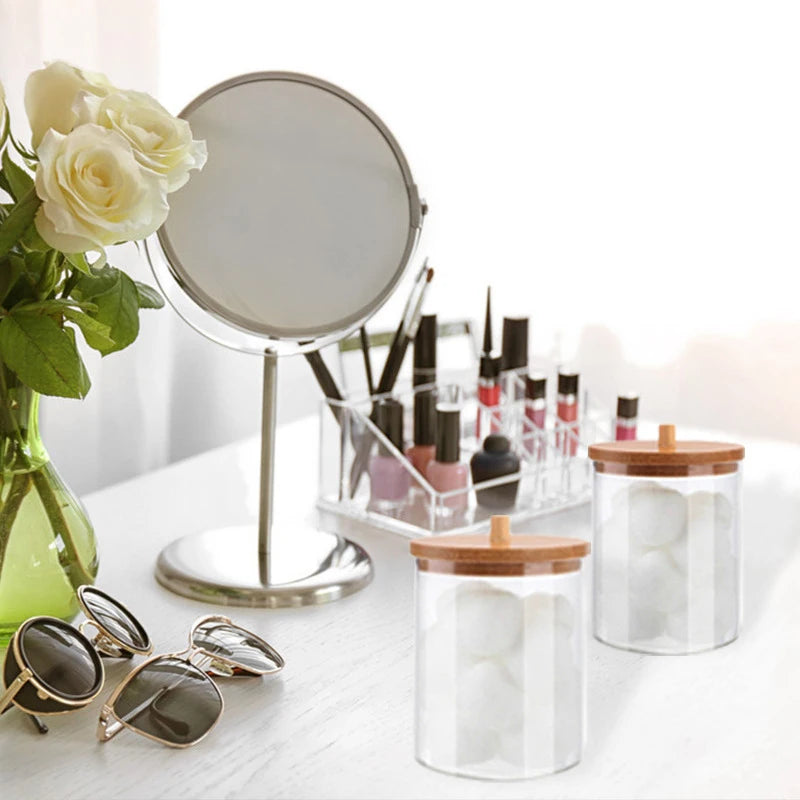 Acrylic Organizer Container with Bamboo Lid