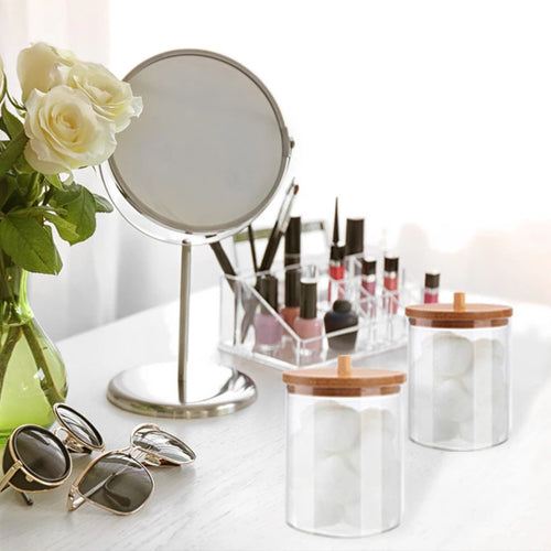 Acrylic Organizer Container with Bamboo Lid