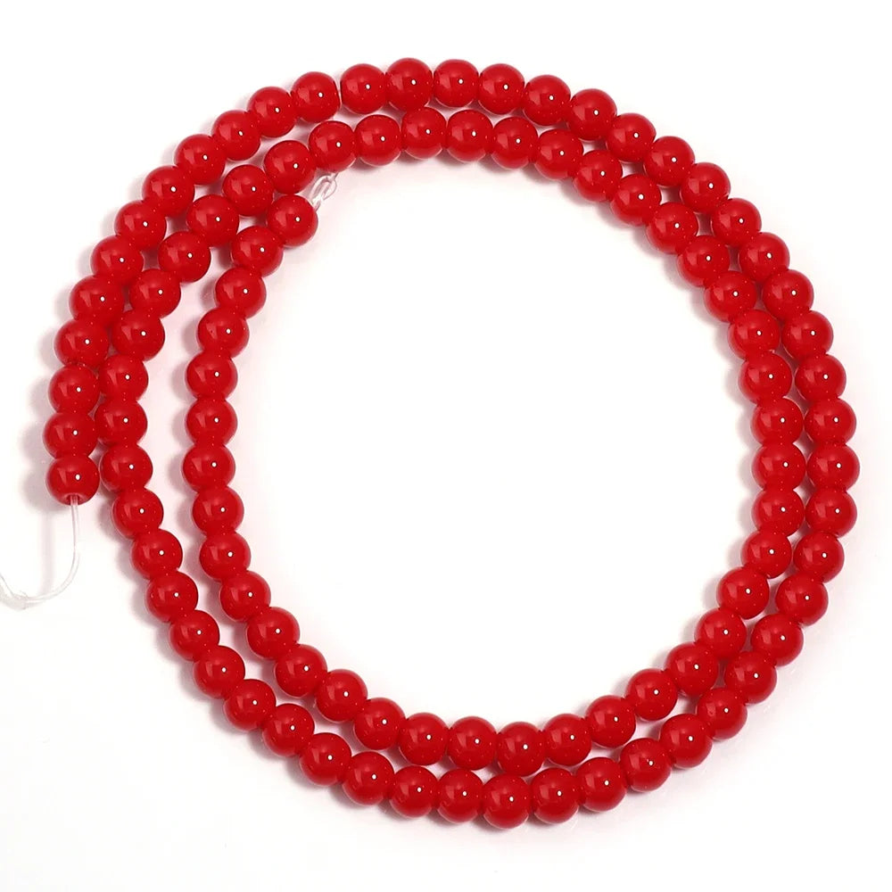 Red Jades Stone Beads Spacer Beads