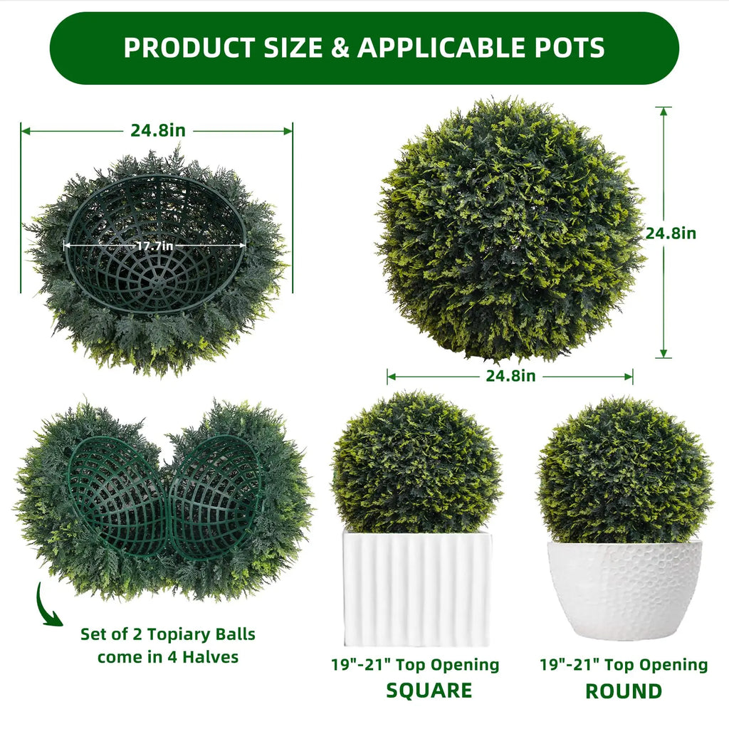Set of 2 Topiary Balls