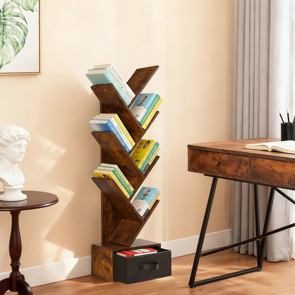 Geometric Wooden Book Rack
