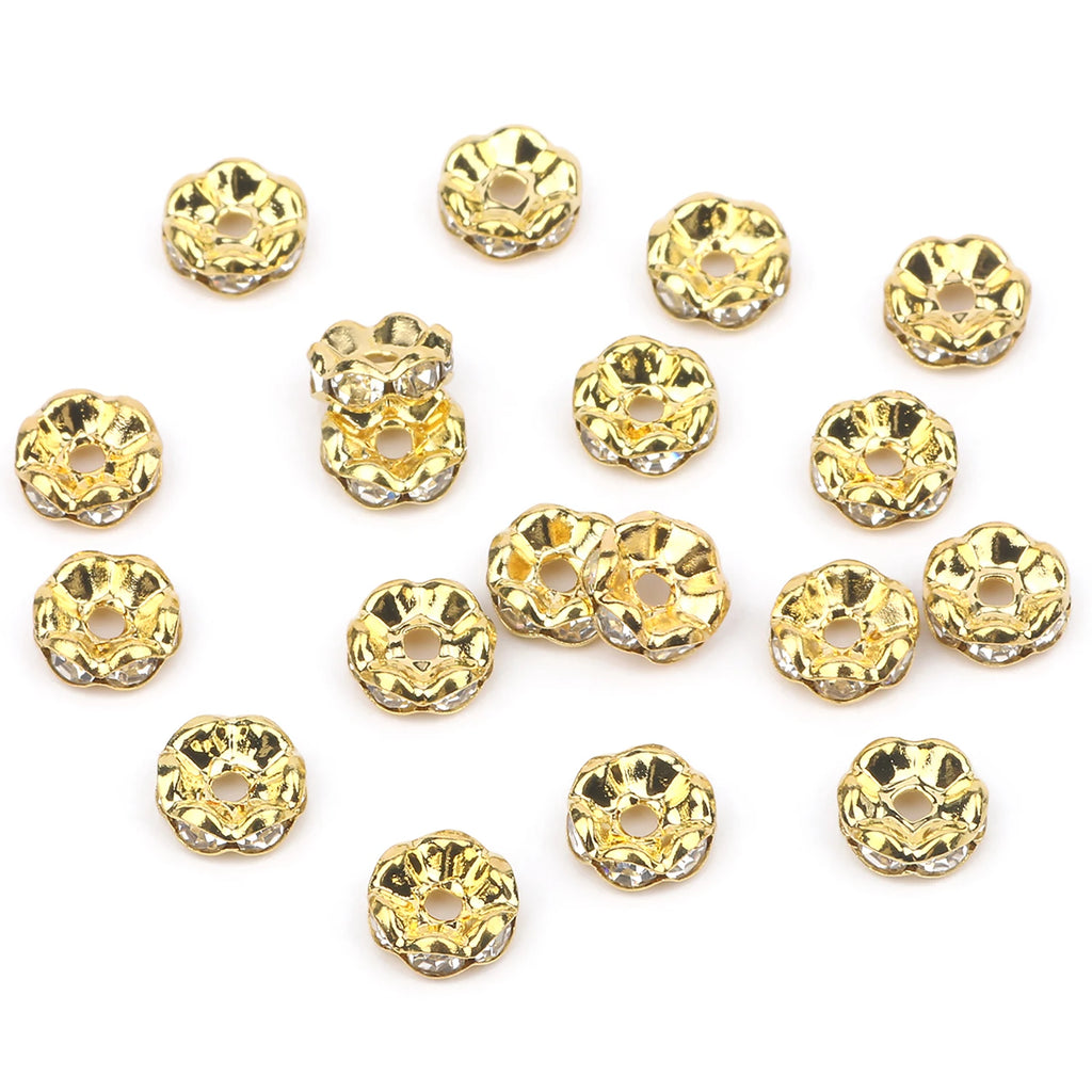 50pc/Lot 6mm 8mm 10mm AB Color  Rhinestone Ball Shape Loose Beads Metal Crystal Beads for Jewelry Making DIY Accessories