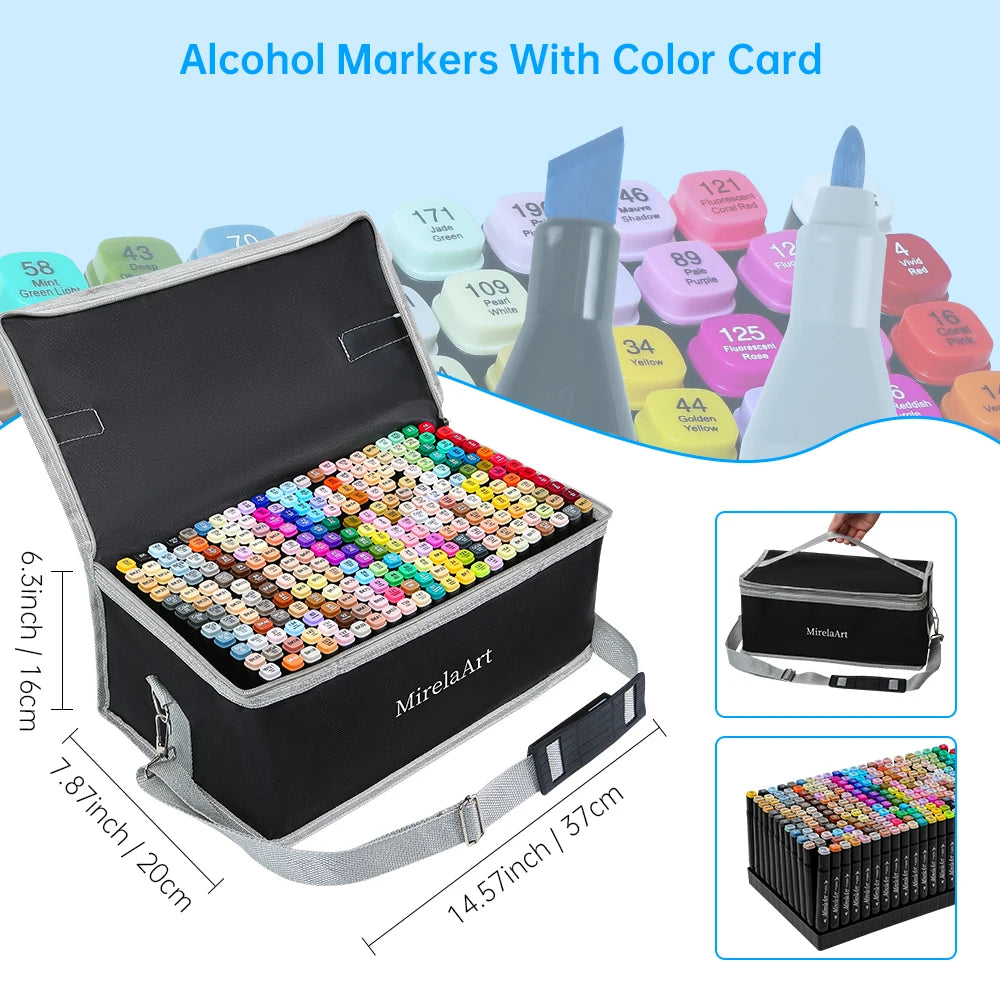 40/60/80/132/180/274 Colors Alcohol Drawing Markers Dual Tip Permanent Art Sketch Markers for Illustration School Supplied