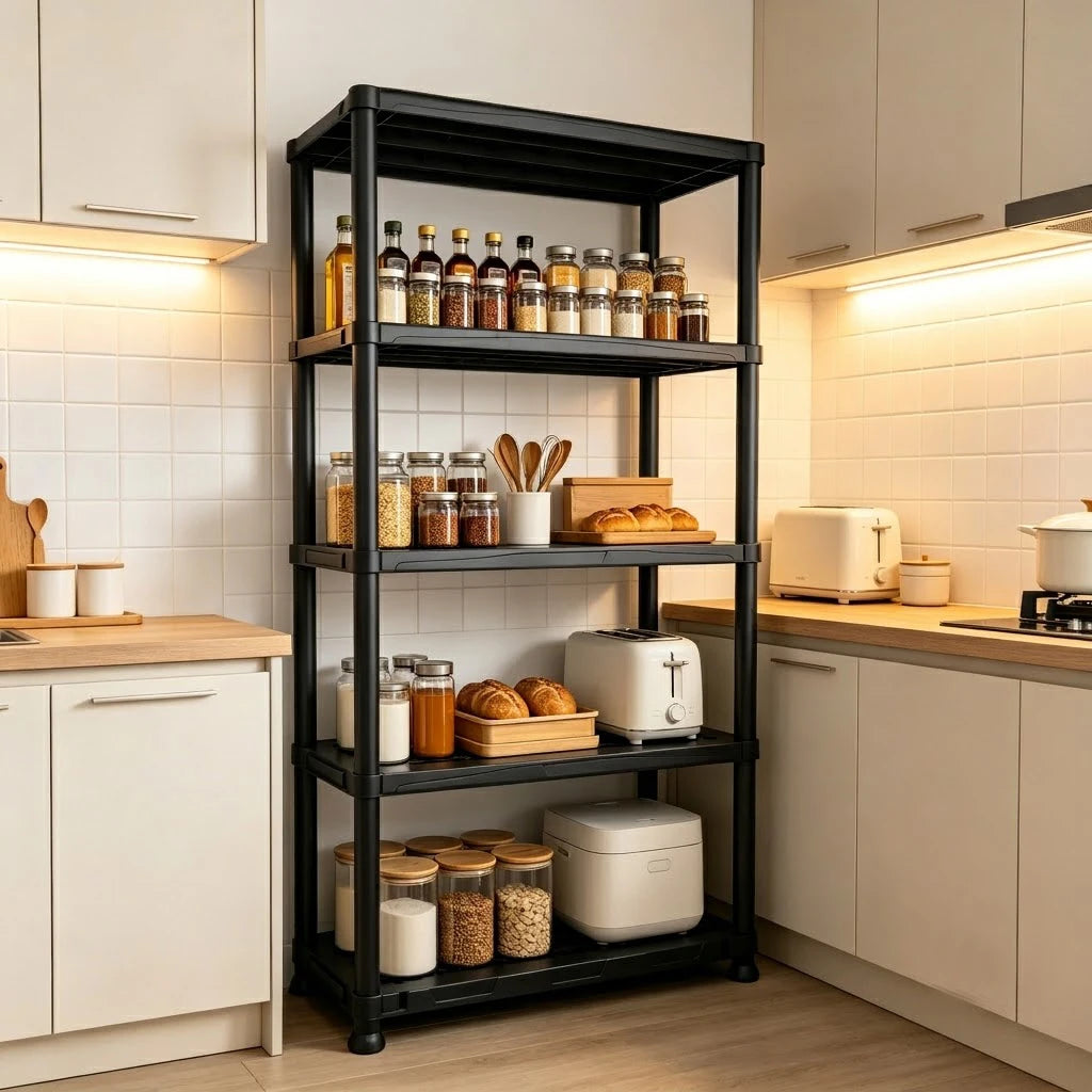 4 & 5 Tier Plastic Storage Shelving Unit