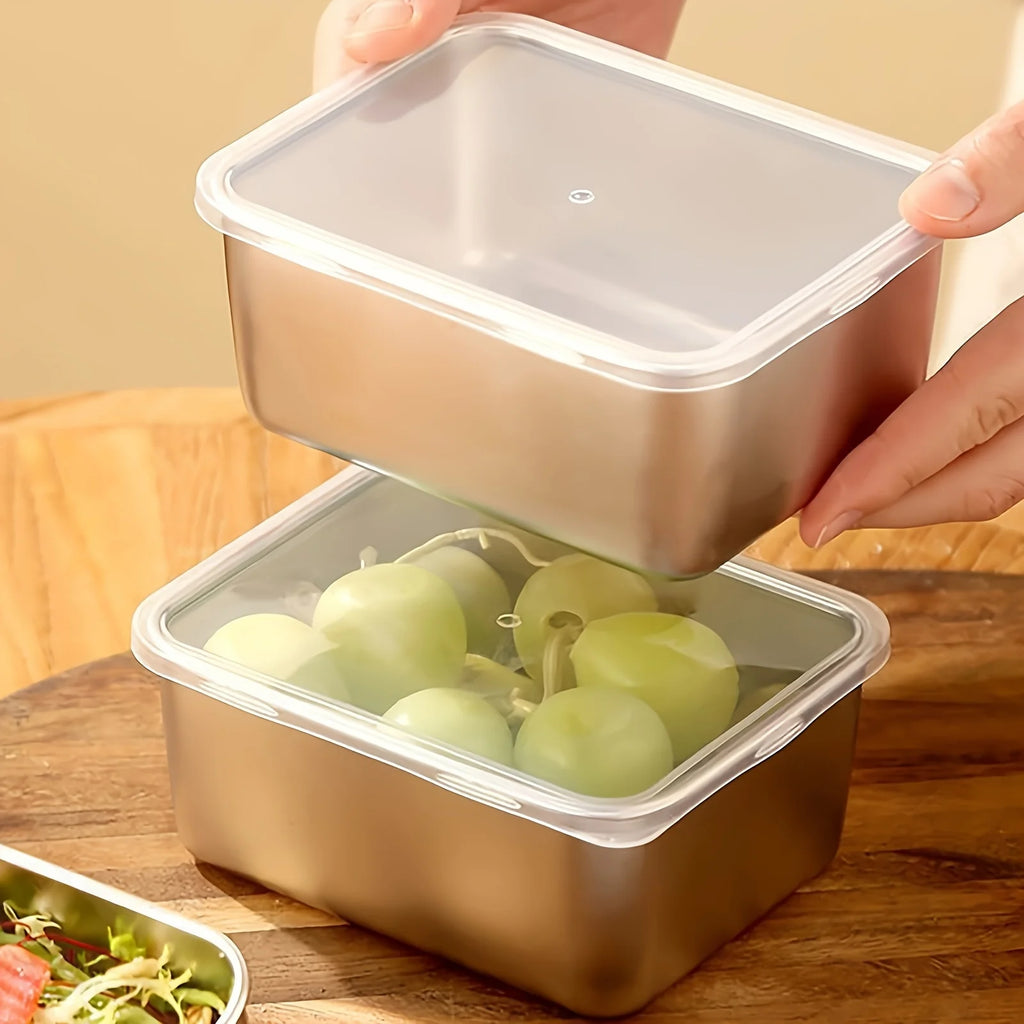 Stainless Steel Food Storage Pans  With Lids