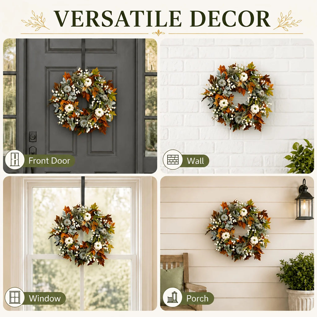 Rustic Peony And Pumpkin Wreath