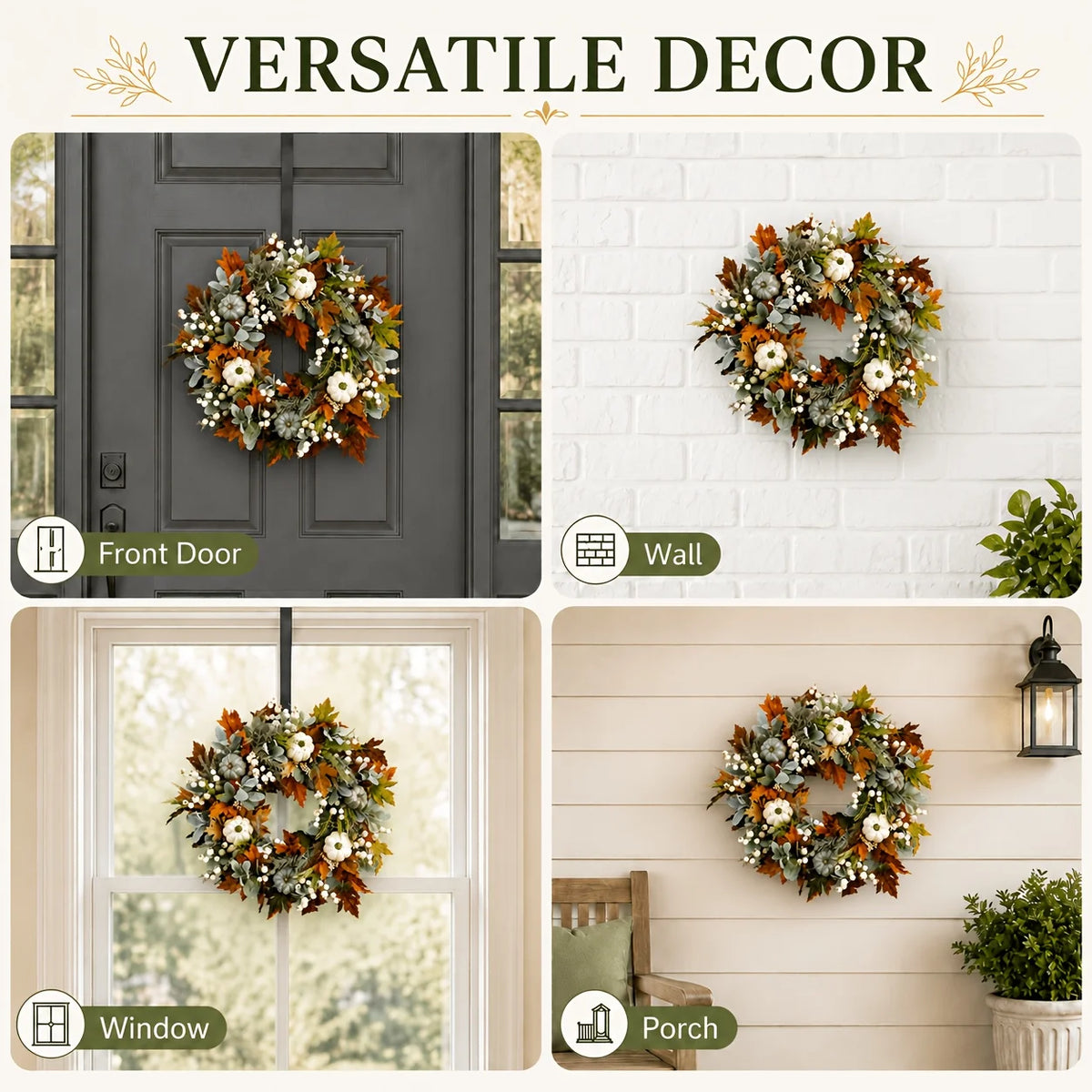 Rustic Peony And Pumpkin Wreath