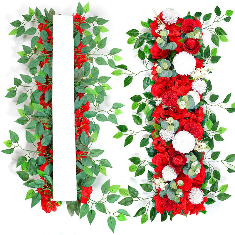 White Rose Artificial Flower Row