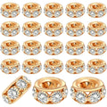 40pcs Rhinestone European Spacer Beads