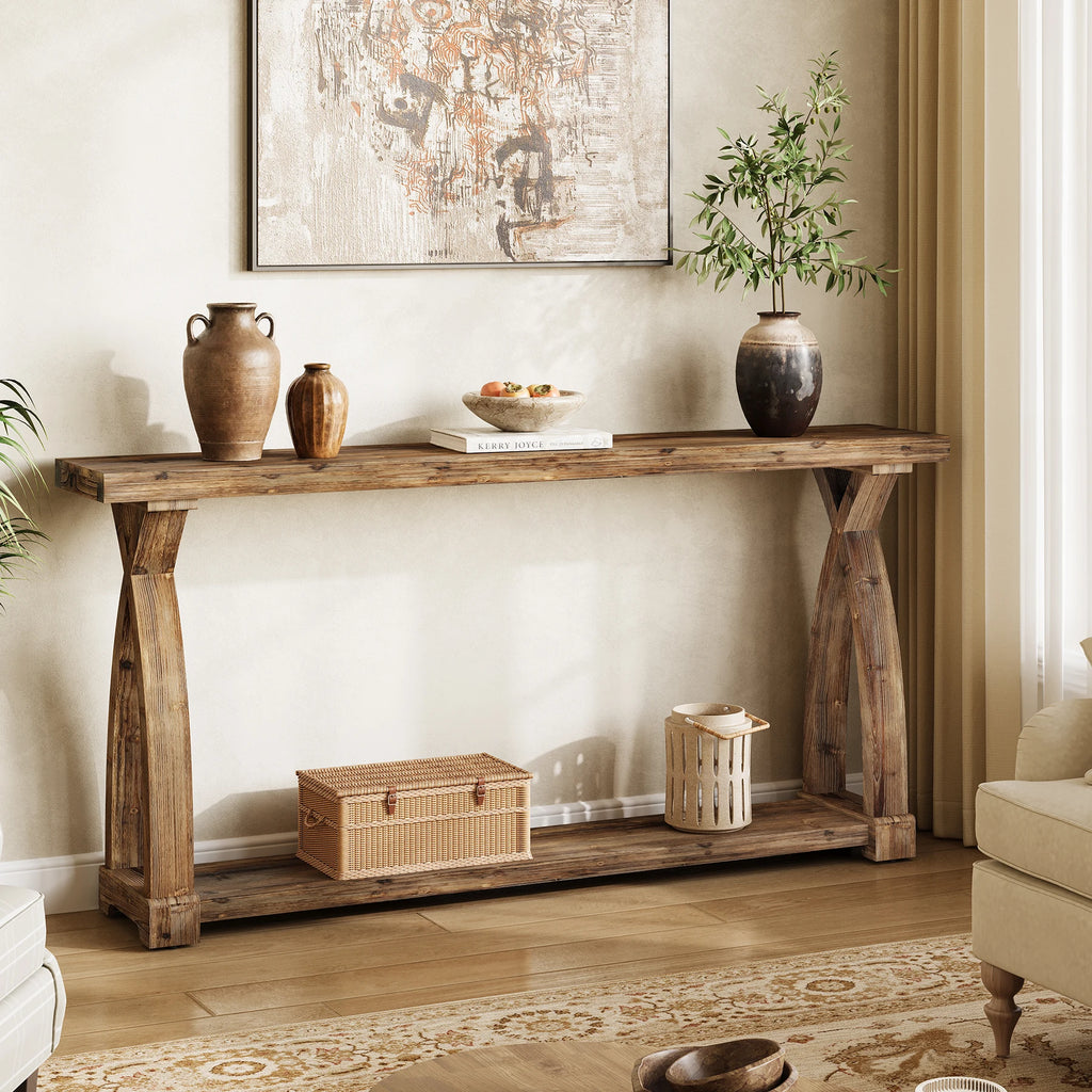 Wood Console Table for Entryway