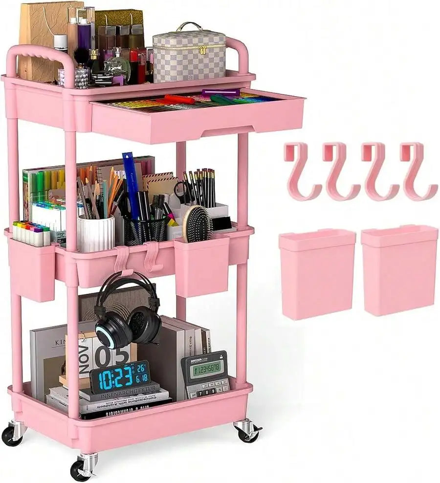 3 Tier Rolling Utility Cart Organizer