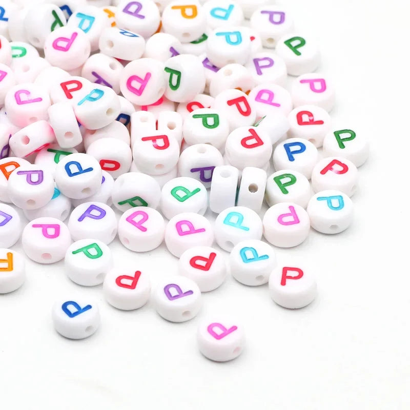 Round A-Z Alphabet Letter Beads