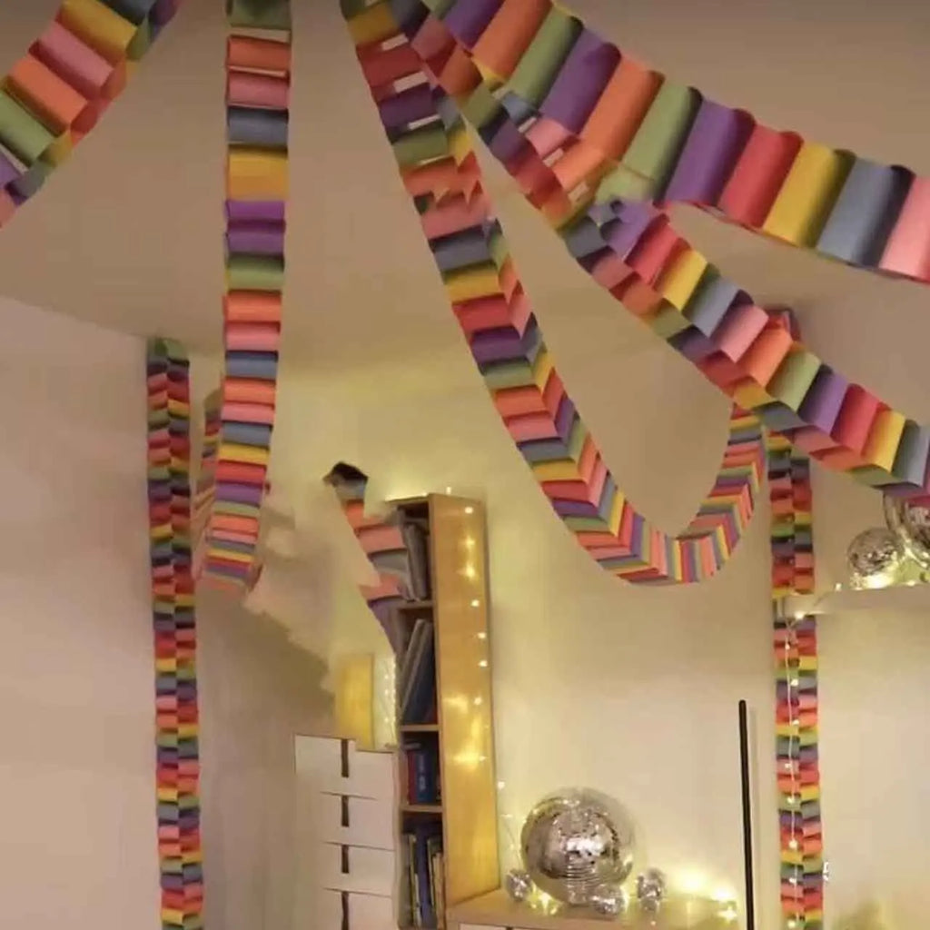 Rainbow Paper Chain Garland