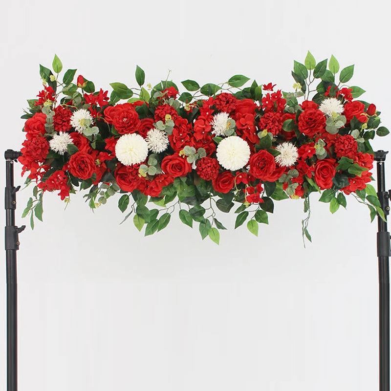 White Rose Artificial Flower Row