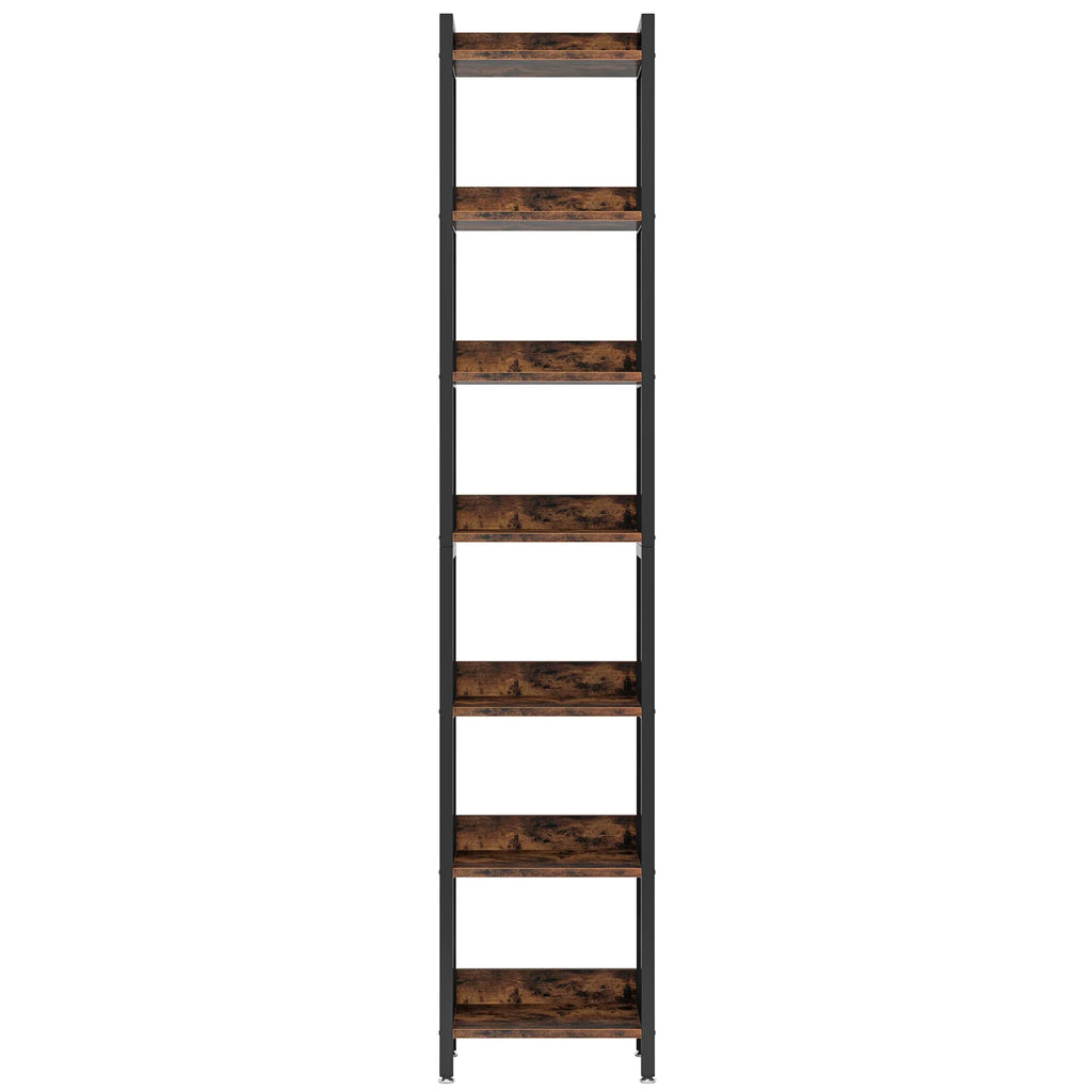 7 Tier Tall Narrow Bookshelf