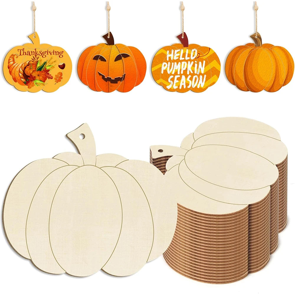 Unfinished Wooden Flower Ornaments