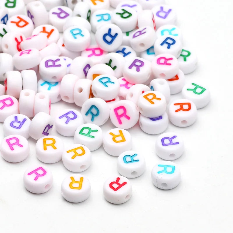 Round A-Z Alphabet Letter Beads