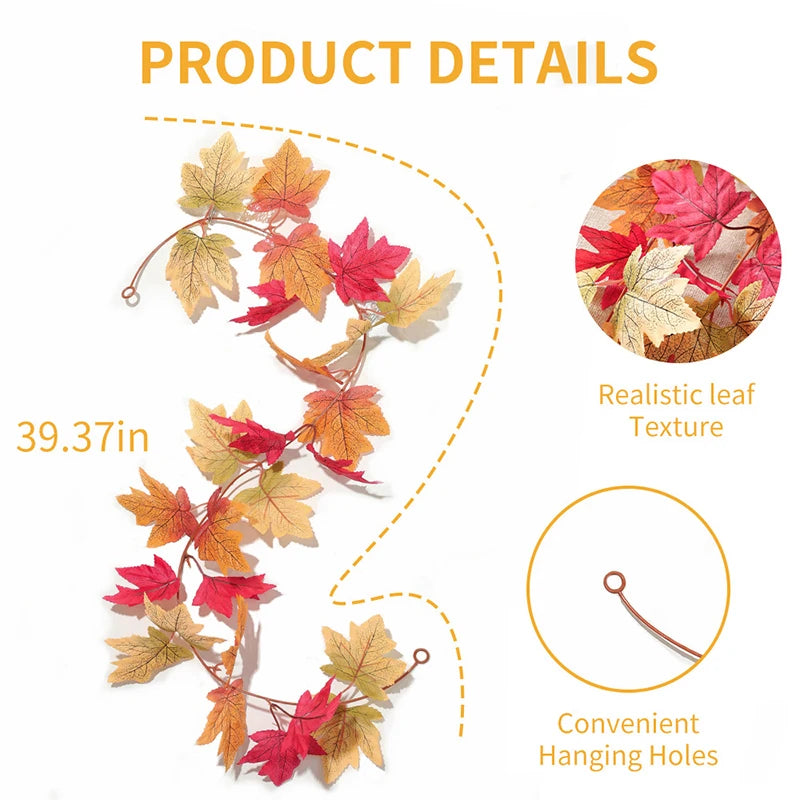 Fall Artificial Maple Leaves Vine
