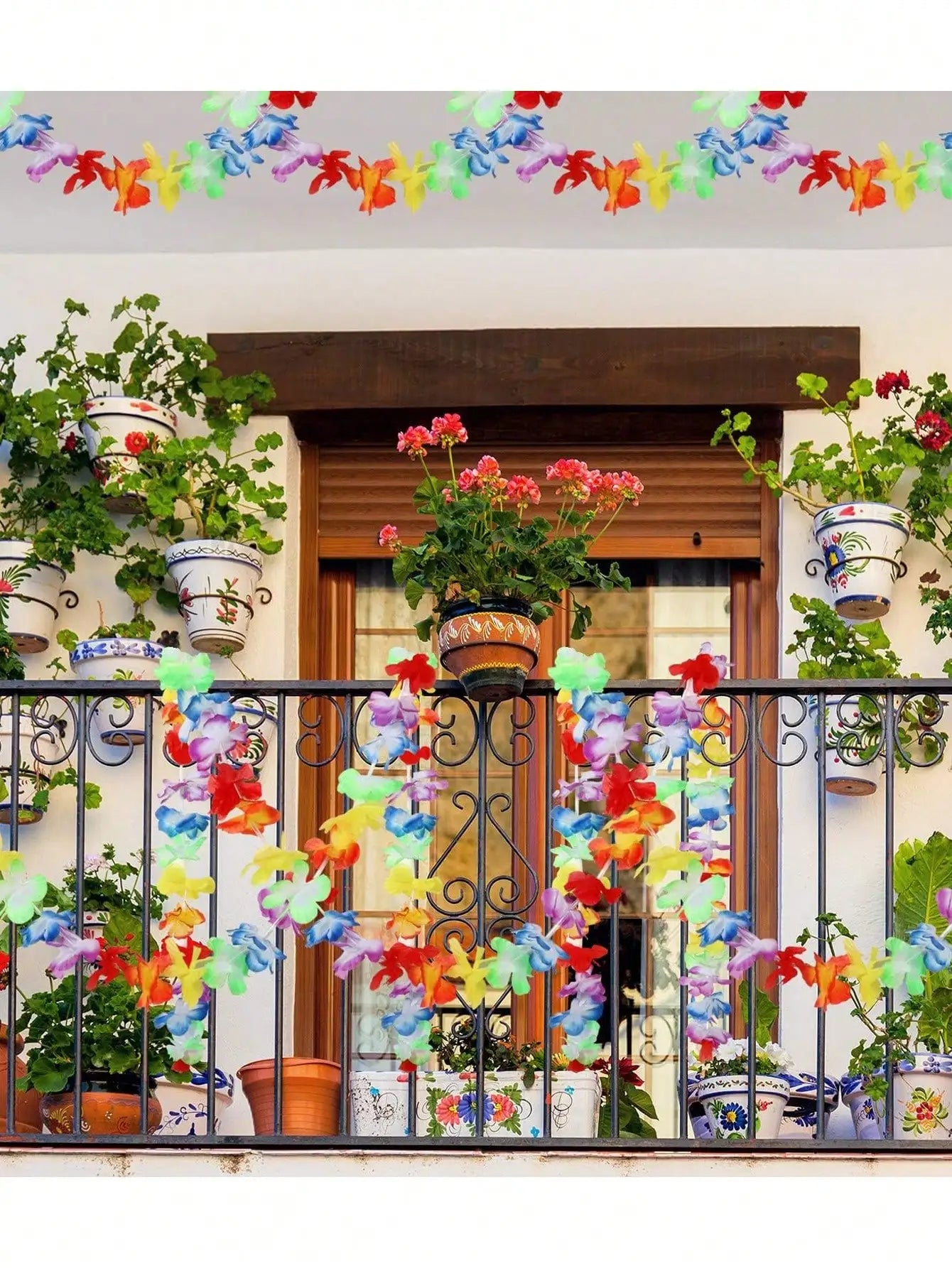 Floral Hawaiian Garland Banner Decor