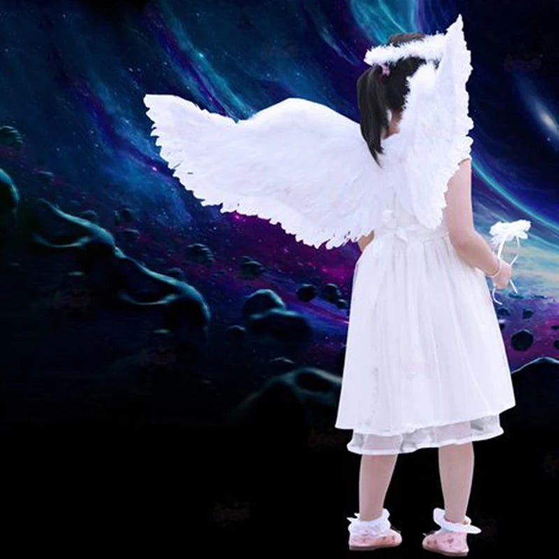 Kids Adult White Angel Feathers