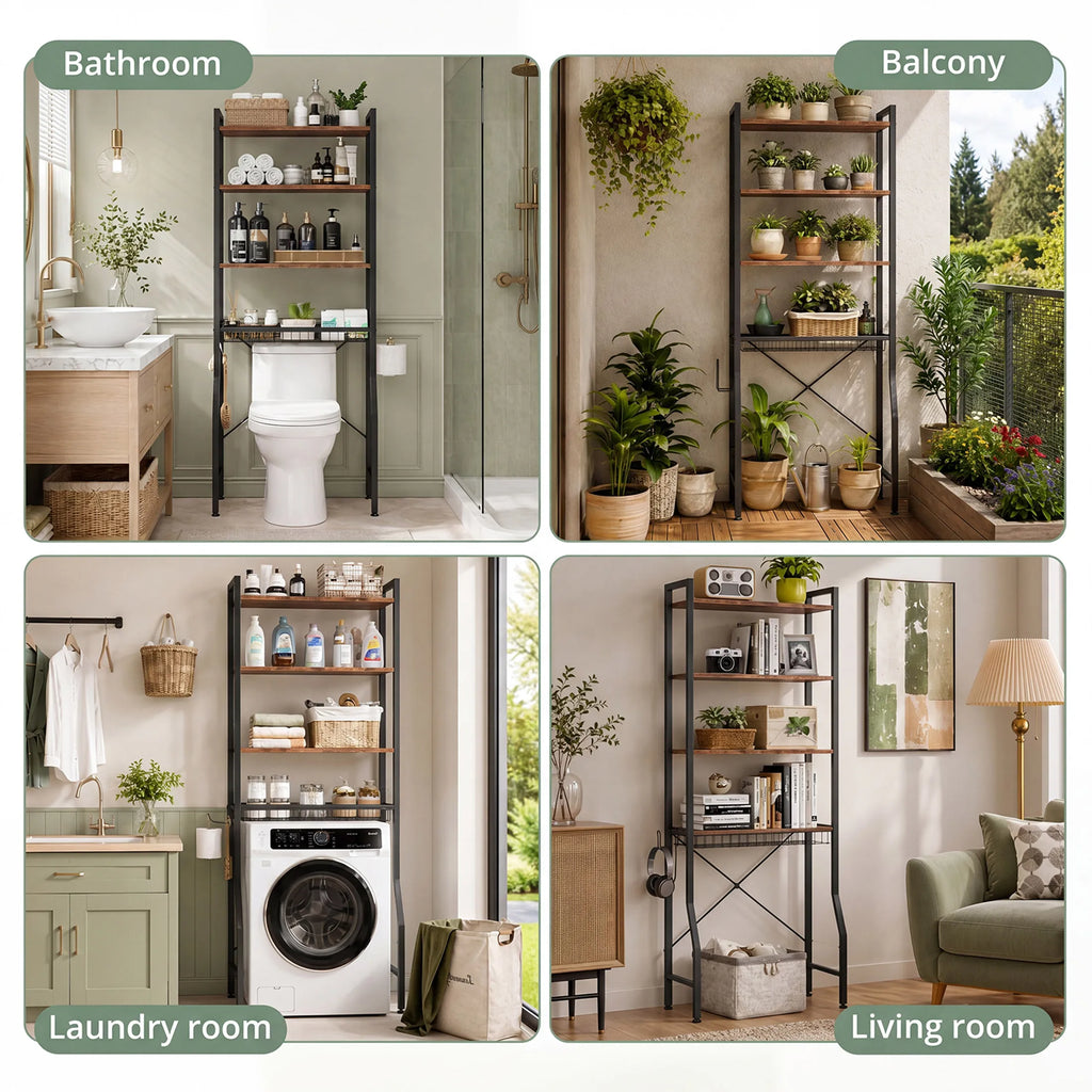 4-Tier Over Toilet Organizer Shelf