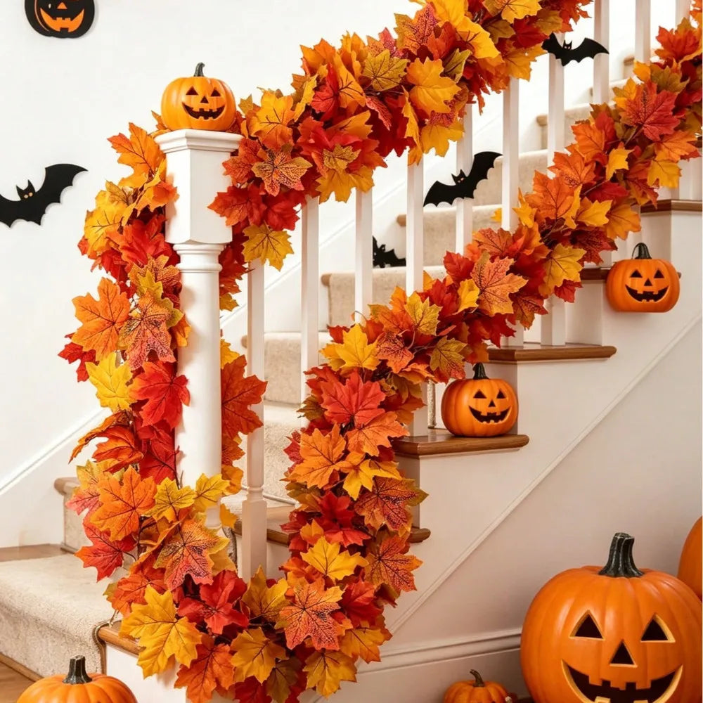 Artificial Autumn Maple Leaves Garland