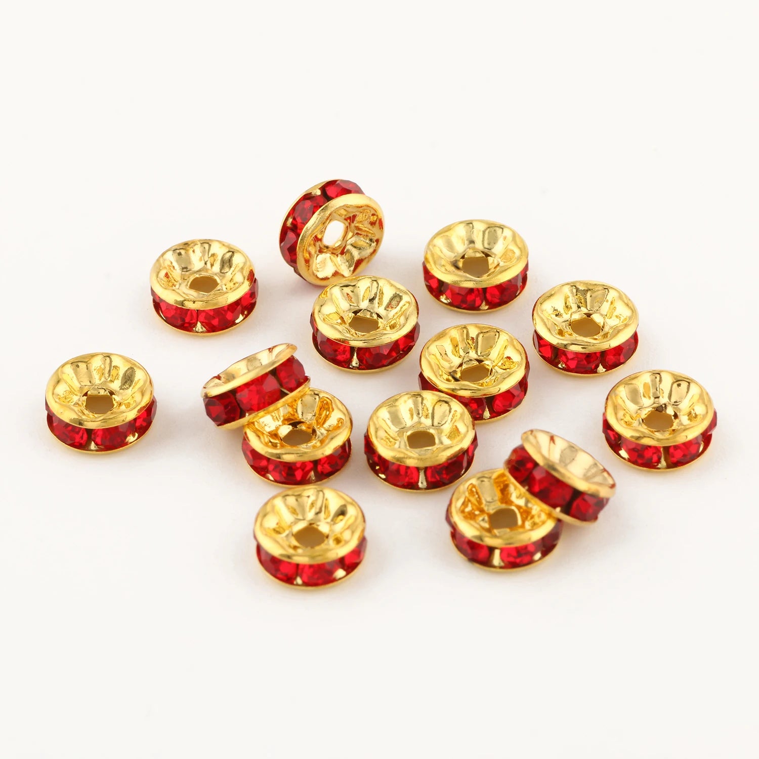 50pc/Lot 6mm 8mm 10mm AB Color  Rhinestone Ball Shape Loose Beads Metal Crystal Beads for Jewelry Making DIY Accessories