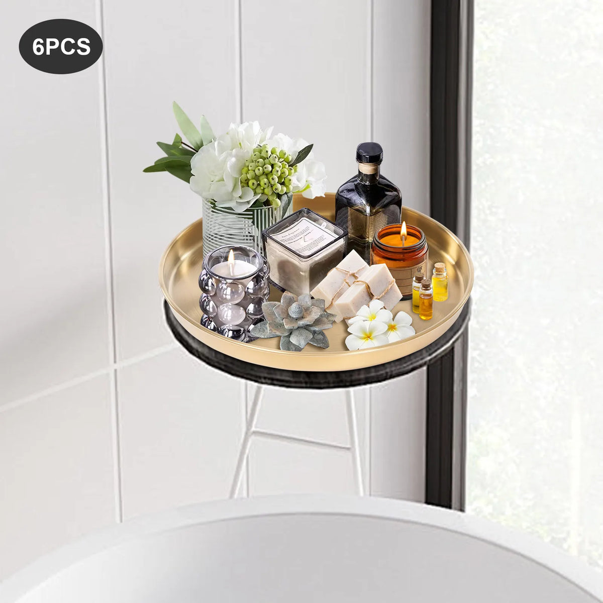 6Pcs Round Serving Trays