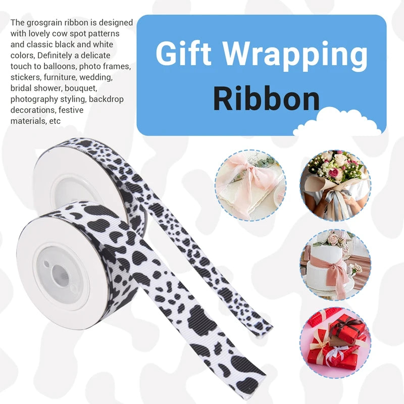 Cow Print Wired Ribbon