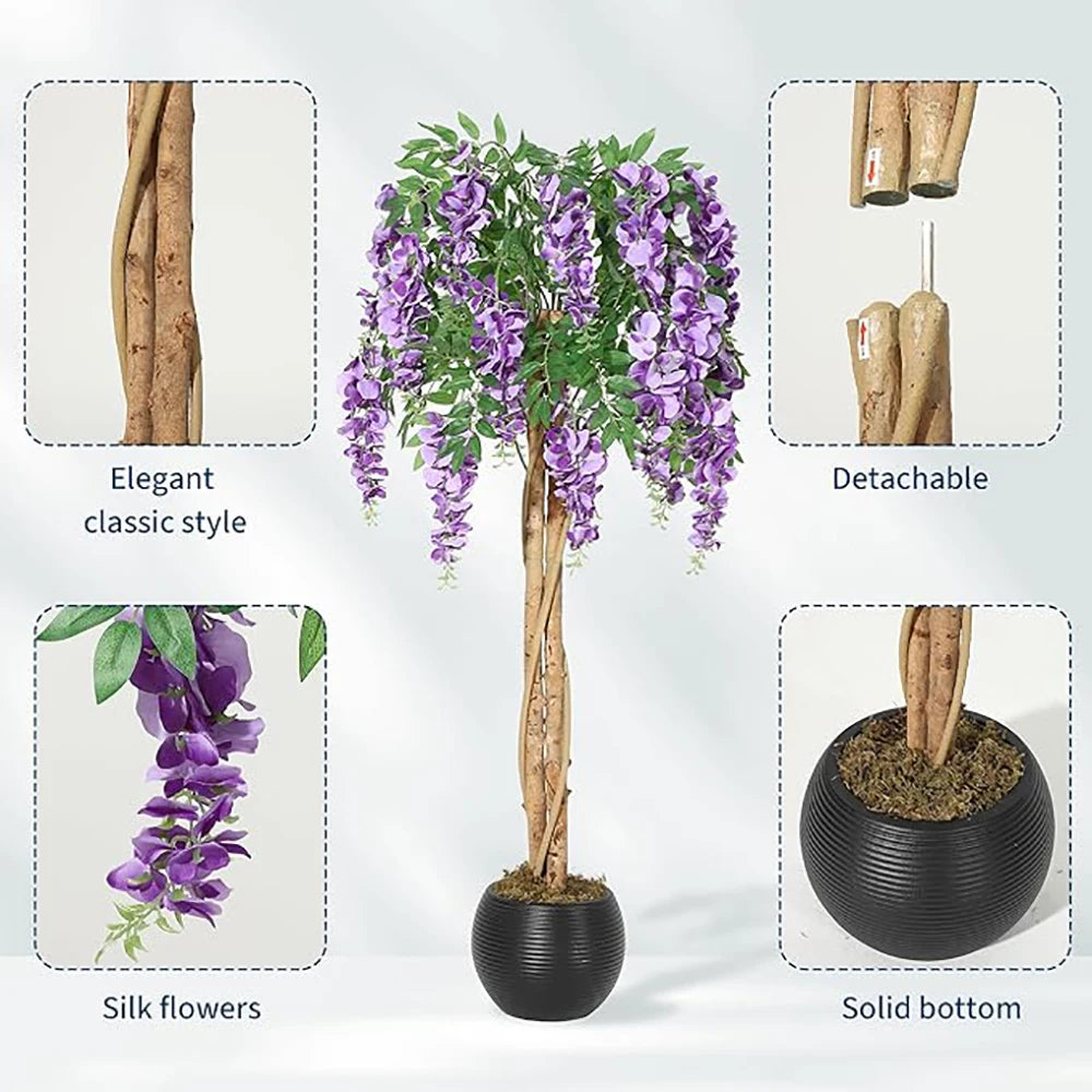 4-6ft Artificial Purple Bean Flower Tree