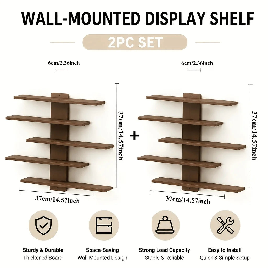 4-Piece Set of Floating Wall Racks