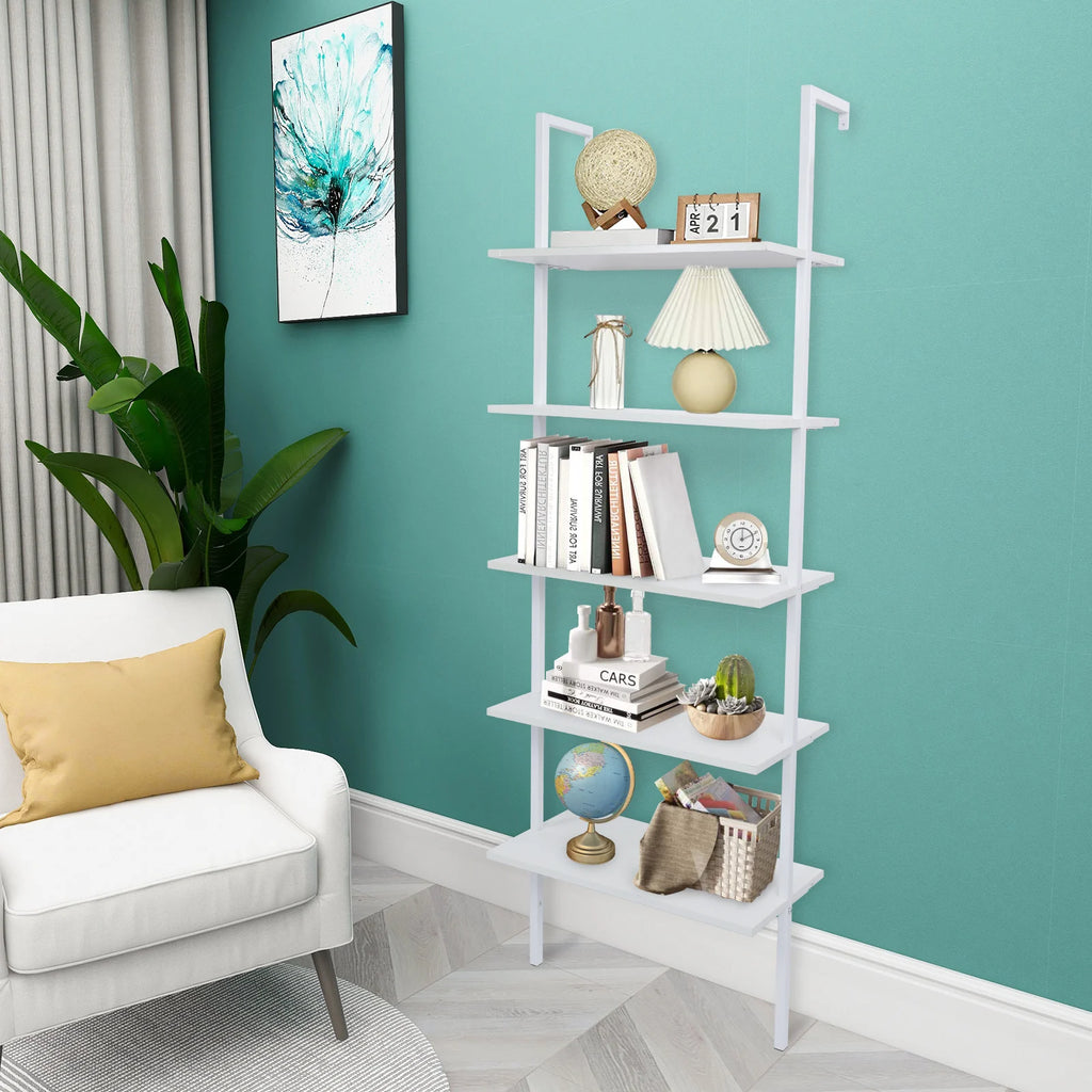 5‑Tier Ladder Wall‑Leaning Storage